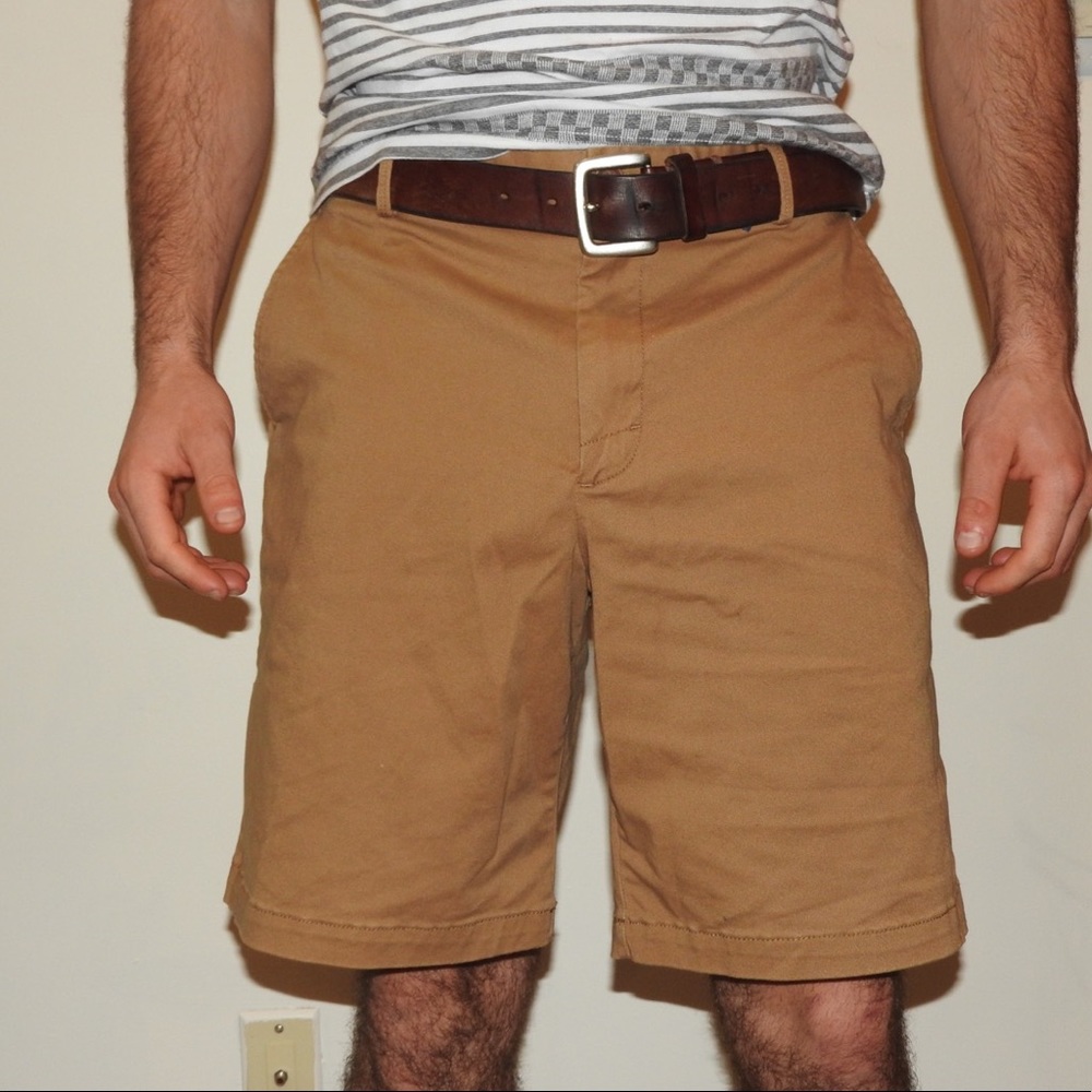 Tan dress shorts (belt not included)